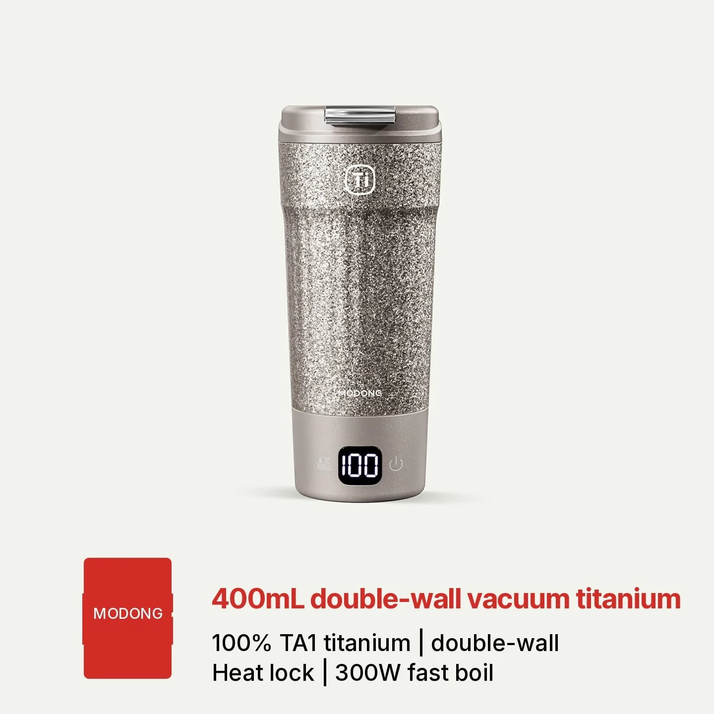 Elektrischer Titan-Reisebecher 400ml mit Temperaturanzeige