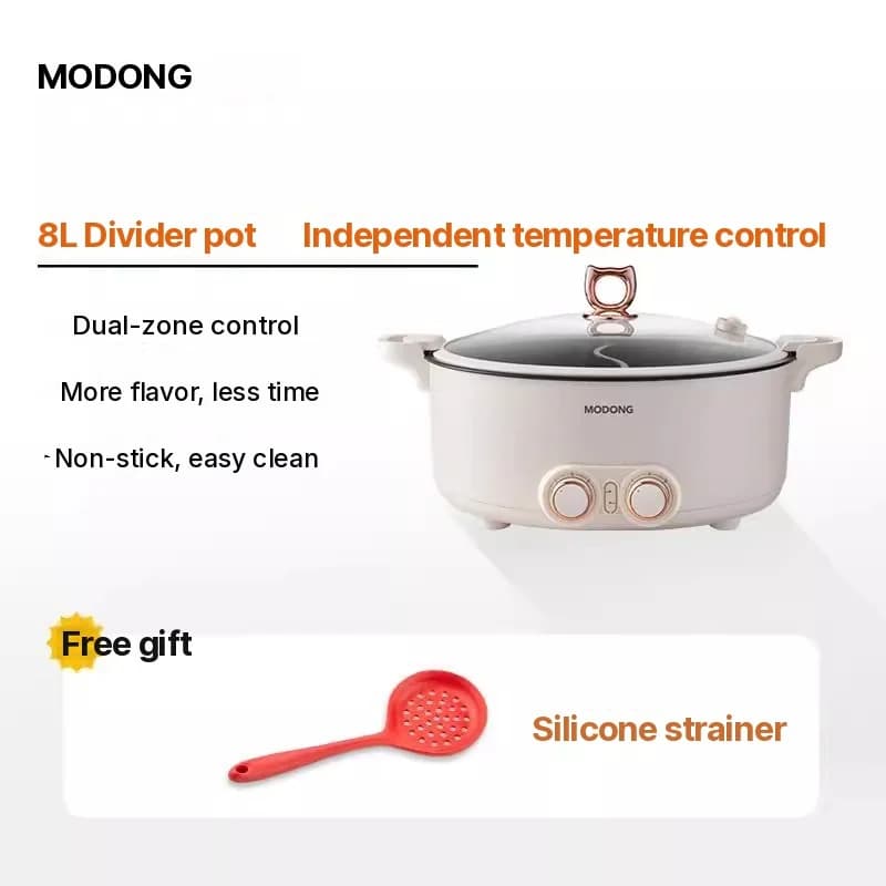 Elektrischer Hot Pot mit Trennwand, 6L-8L, 220V, für 5-6 Personen