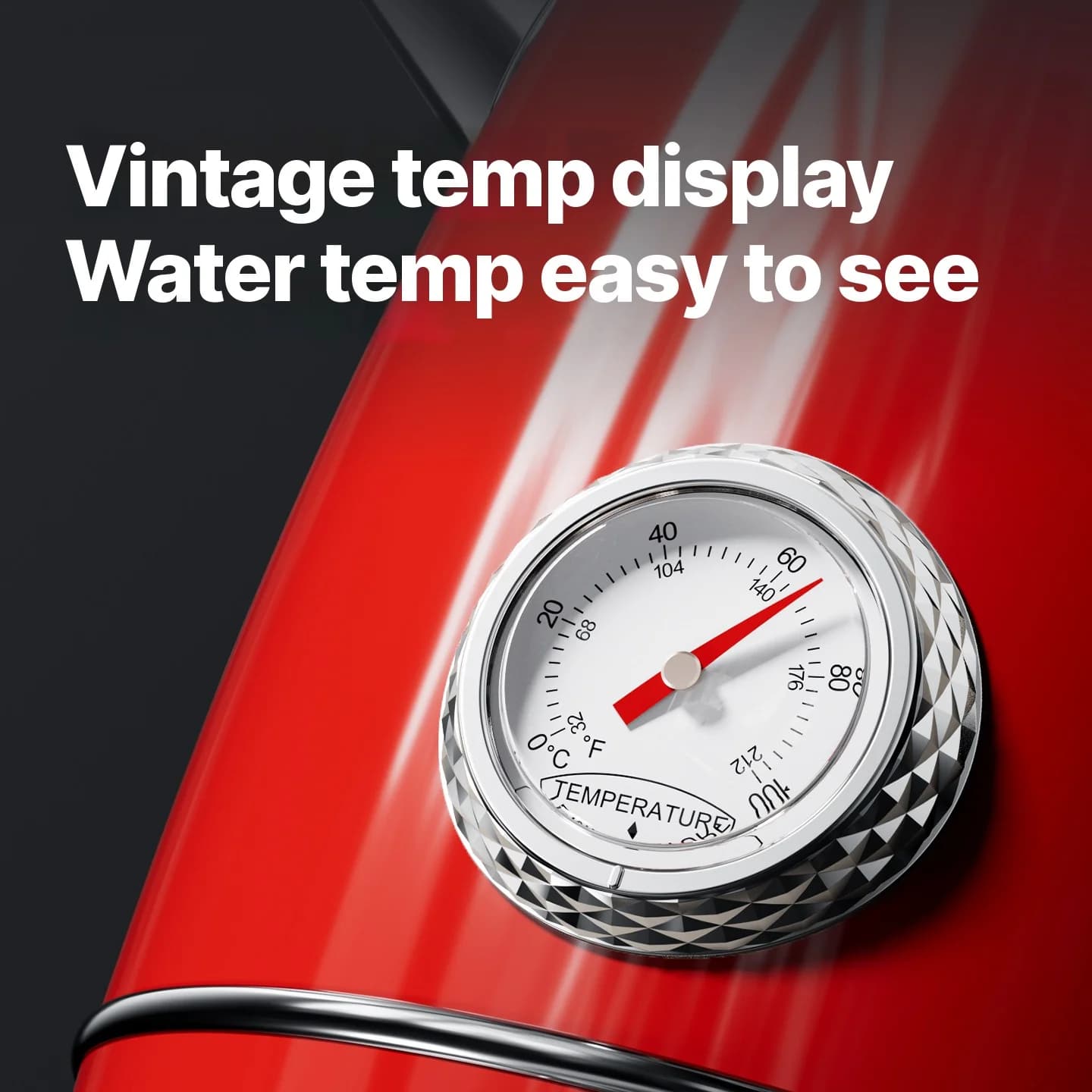 Edelstahl-Wasserkocher mit Temperaturanzeige 1,8L