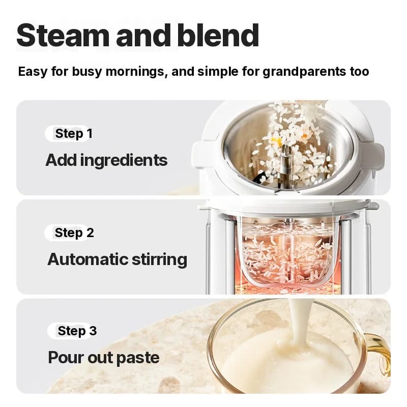 Babybrei-Maker Heizmixer mit Dämpfen und Mahlen