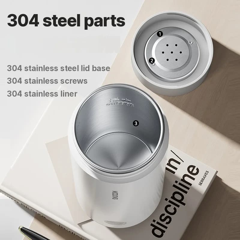 Tragbarer elektrischer Heizbecher, 304er Innenbehälter, 300 ml