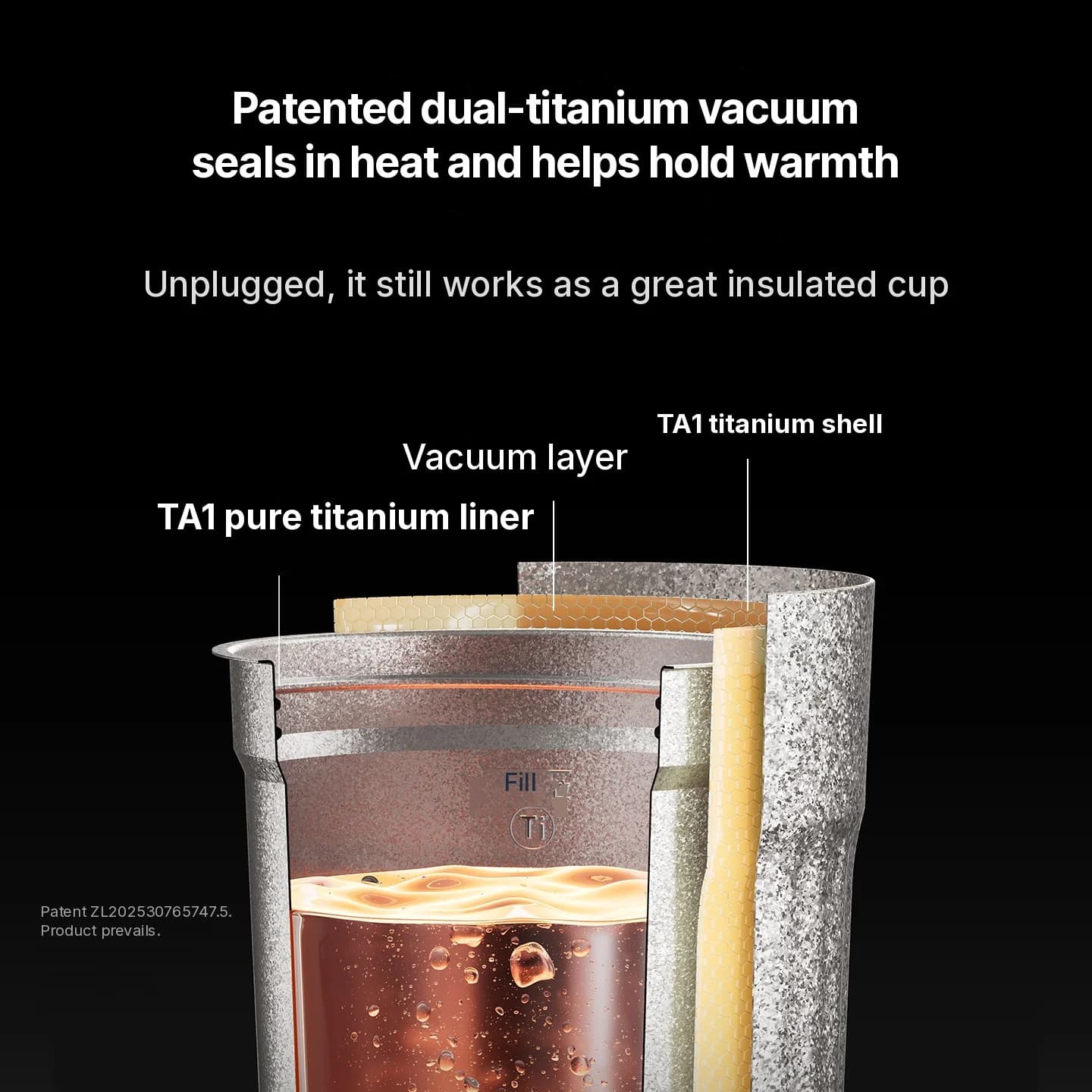 Tragbarer Titanium-Elektro-Heizbecher 400 ml mit Temperaturanzeige