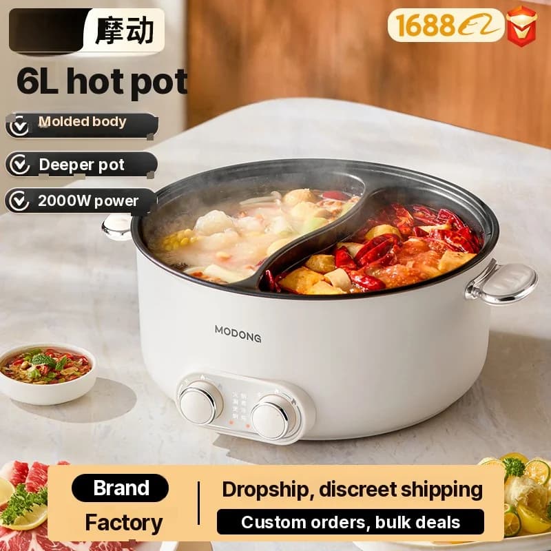 6L Dual-Zone elektrischer Hot Pot mit unabhängiger Temperaturregelung