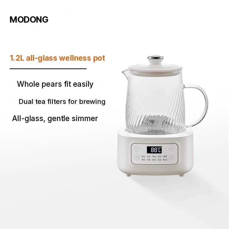 Glas-Elektro-Health-Pot 1-1.5L Touch-Bedienung für Tee