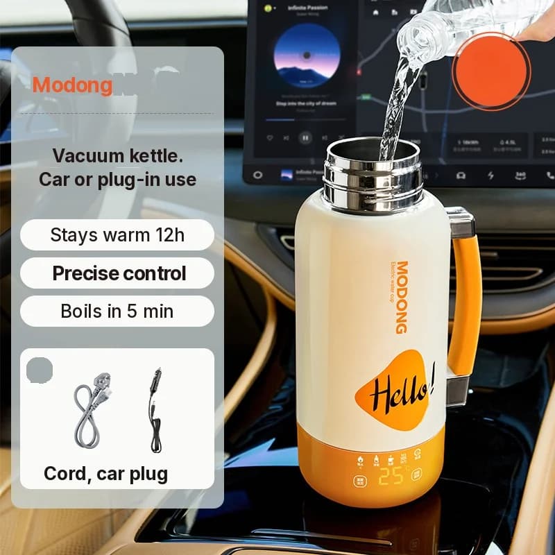 Tragbarer elektrischer Heizkessel-Becher fürs Auto und Netzbetrieb 1L 316 Edelstahl