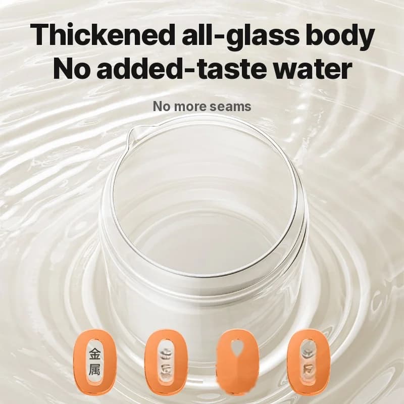 Glas-Elektro-Heißwasserkocher mit doppelwandigem Verbrühschutz