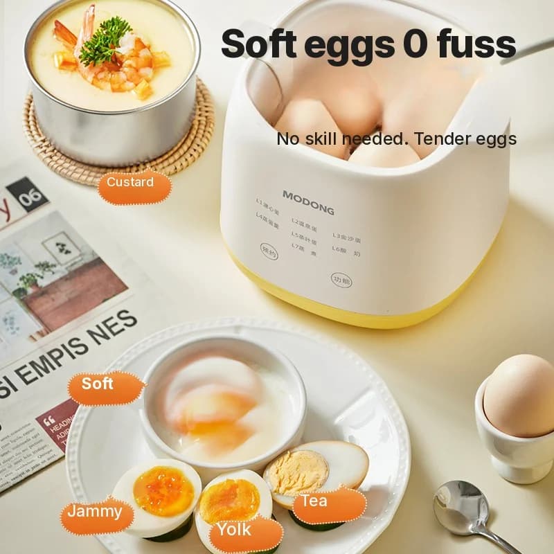 Elektrischer Eierkocher 4-6 Eier mit Schüssel für Eierpudding
