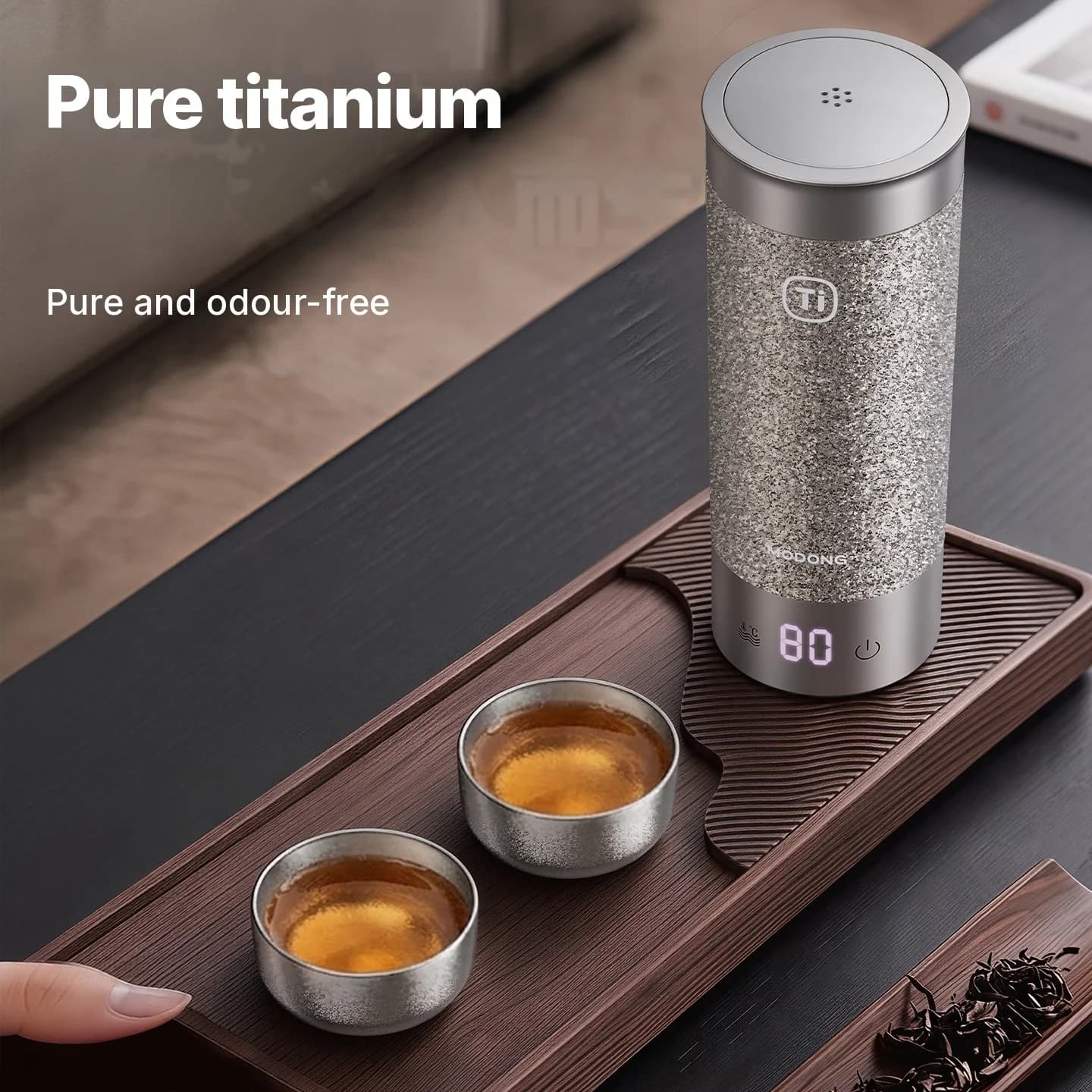 Reines Titan Gongfu-Teetassenset 55ml handgefertigt schlicht