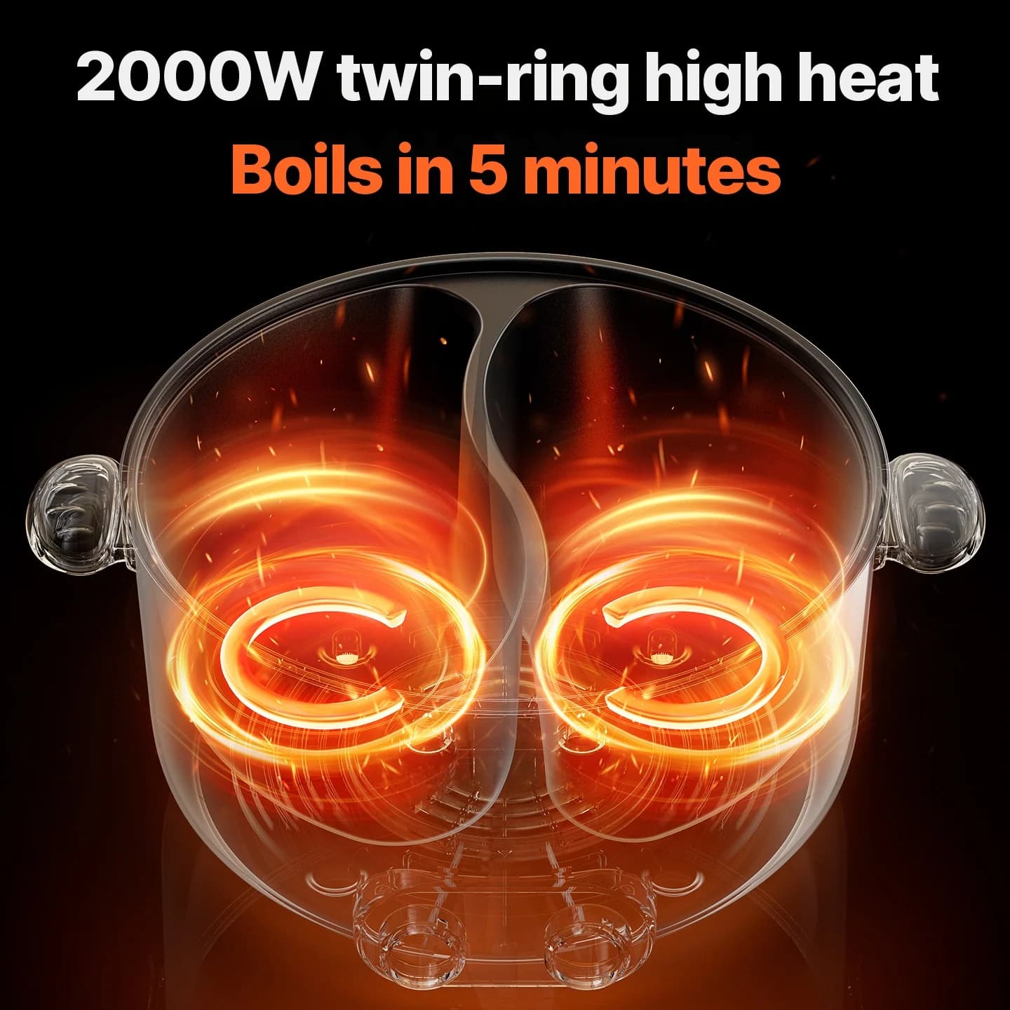 6L Elektrischer Hot Pot mit zwei Zonen und unabhängiger Temperaturregelung