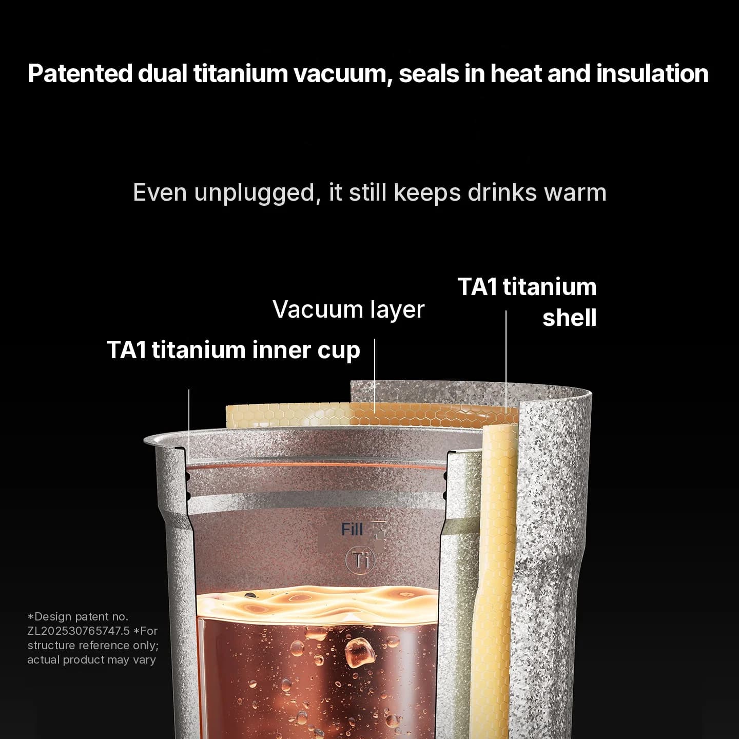 Elektrischer Titan-Reisebecher 400ml mit Temperaturanzeige