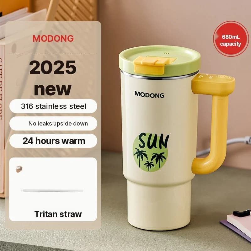 Tragbare elektrische Heiztasse mit 680ml Edelstahl-Innenbehälter