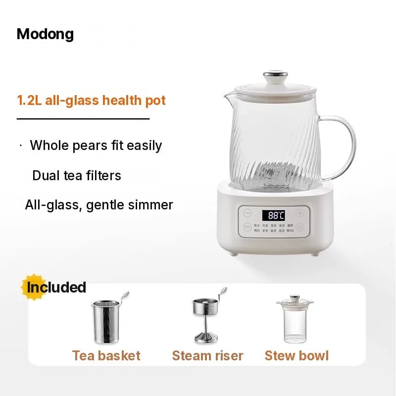Glas-Elektro-Gesundheitstopf 1-1.5L Touch-Bedienung für Tee