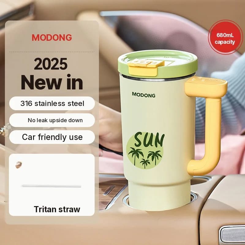 Tragbare elektrische Heiztasse mit 680ml Edelstahl-Innenbehälter