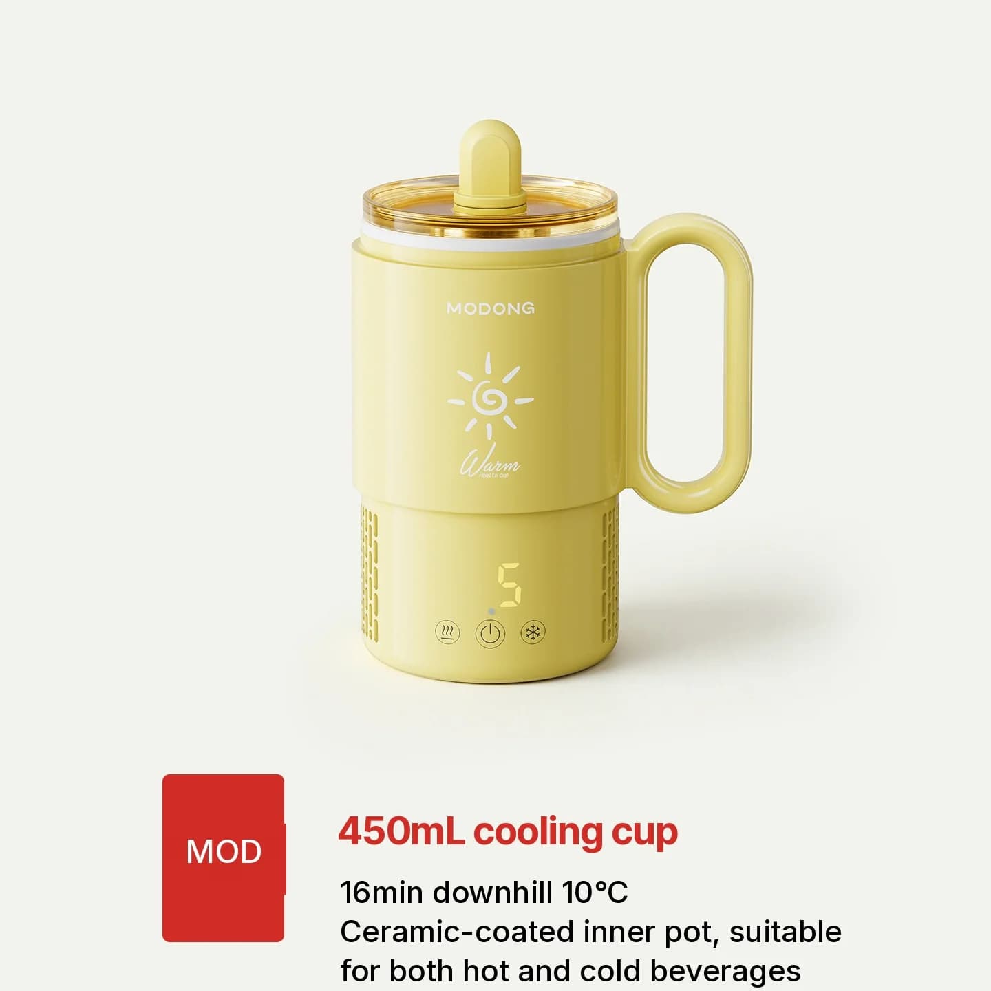 Tragbarer Heiz- und Kühlbecher 450mL 36W Touch-Bedienung