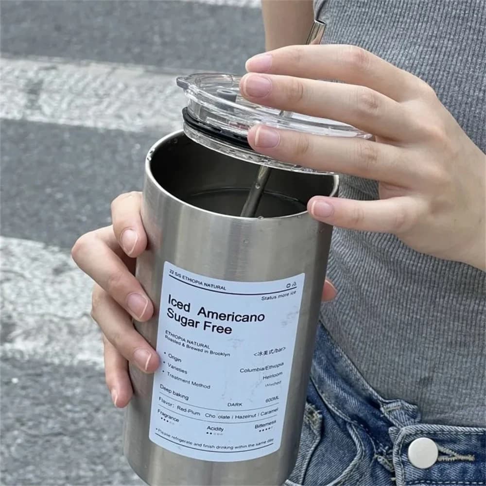 600ml Strohhalm-Thermosbecher