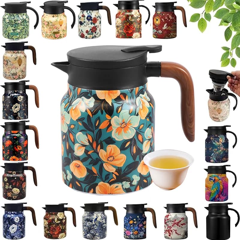 Vintage-Blumen-Teethermos-Set