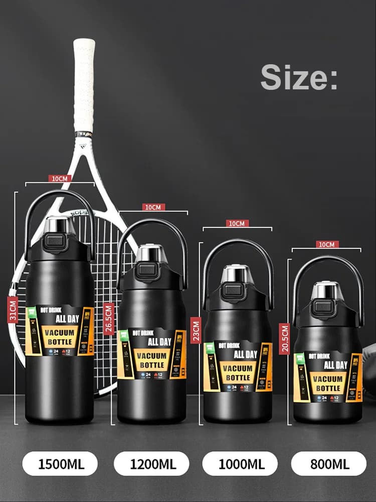 Outdoor-Thermosbecher mit Strohhalm 0.8-1.5L
