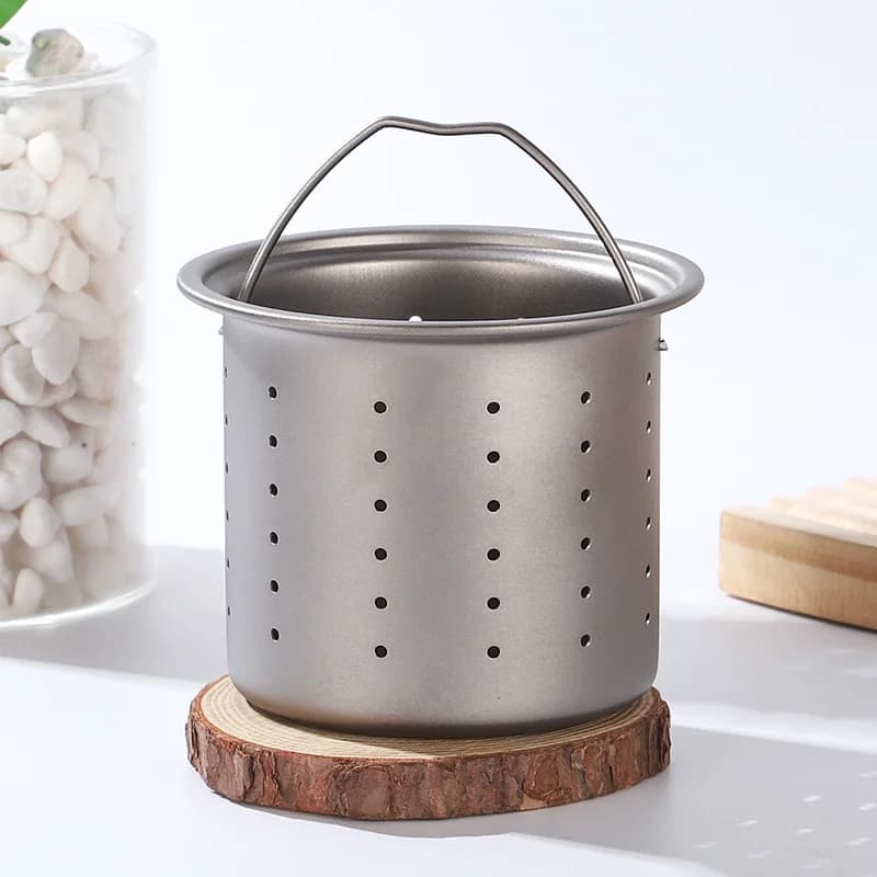 450ml Reiner Titan-Teebecher mit Teefilter